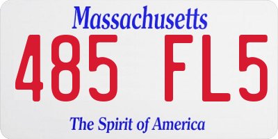 MA license plate 485FL5