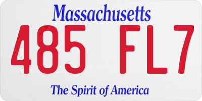 MA license plate 485FL7