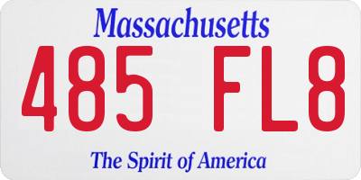 MA license plate 485FL8