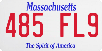 MA license plate 485FL9