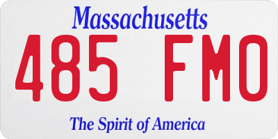 MA license plate 485FM0