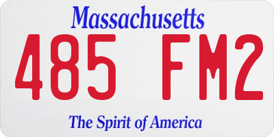 MA license plate 485FM2