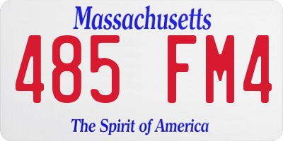 MA license plate 485FM4