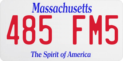 MA license plate 485FM5