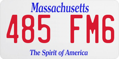MA license plate 485FM6