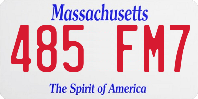 MA license plate 485FM7