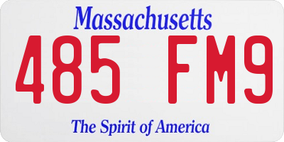 MA license plate 485FM9