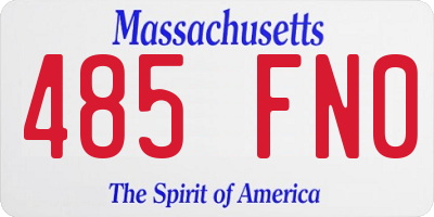 MA license plate 485FN0