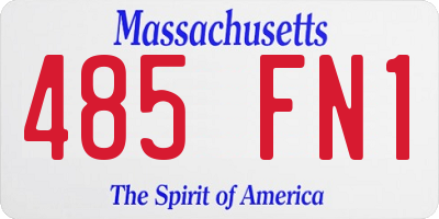 MA license plate 485FN1