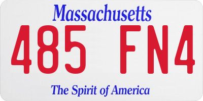 MA license plate 485FN4