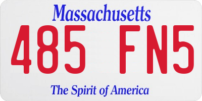 MA license plate 485FN5