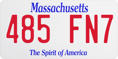 MA license plate 485FN7