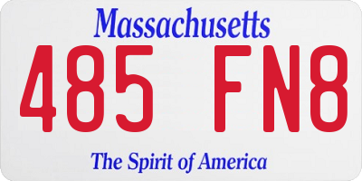 MA license plate 485FN8