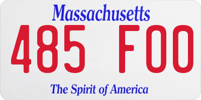 MA license plate 485FO0
