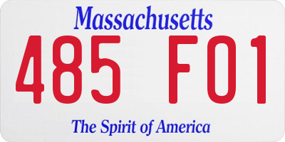 MA license plate 485FO1