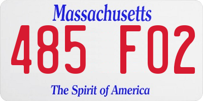 MA license plate 485FO2