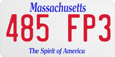 MA license plate 485FP3