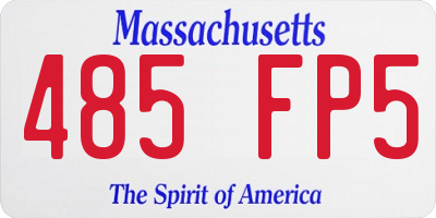 MA license plate 485FP5