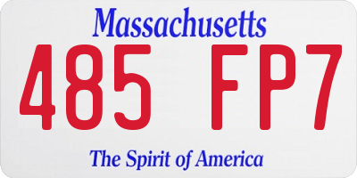MA license plate 485FP7