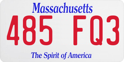 MA license plate 485FQ3