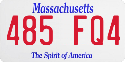 MA license plate 485FQ4