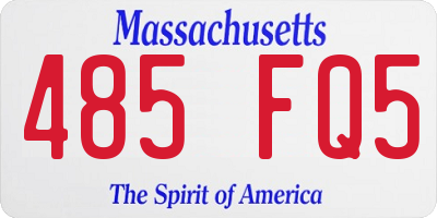 MA license plate 485FQ5