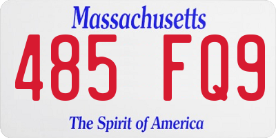 MA license plate 485FQ9