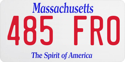MA license plate 485FR0