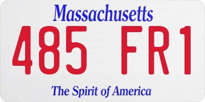 MA license plate 485FR1