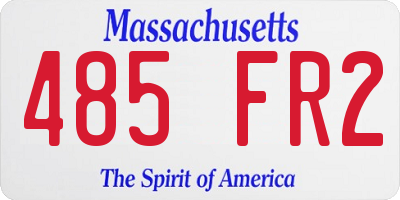 MA license plate 485FR2