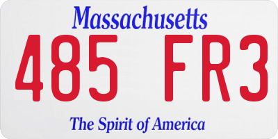 MA license plate 485FR3