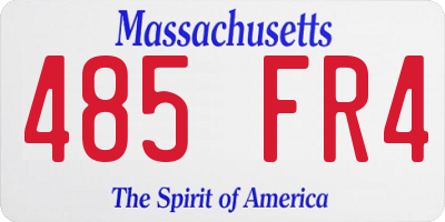 MA license plate 485FR4