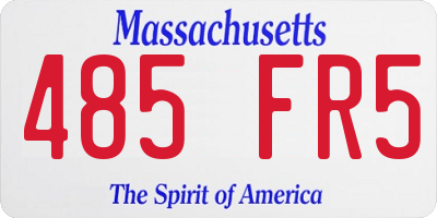 MA license plate 485FR5