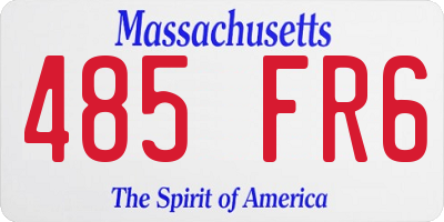 MA license plate 485FR6