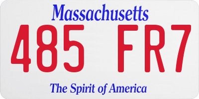 MA license plate 485FR7