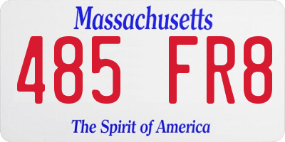 MA license plate 485FR8