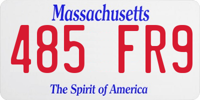 MA license plate 485FR9