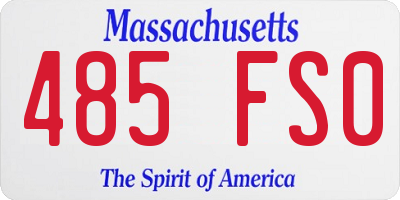 MA license plate 485FS0