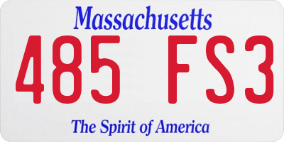 MA license plate 485FS3