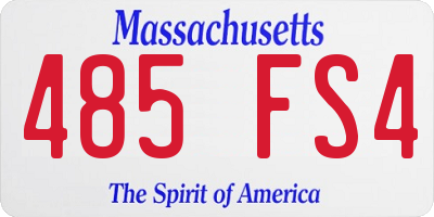 MA license plate 485FS4