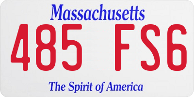 MA license plate 485FS6