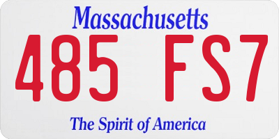 MA license plate 485FS7