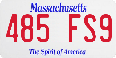MA license plate 485FS9