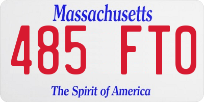 MA license plate 485FT0