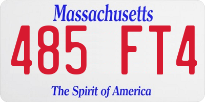 MA license plate 485FT4