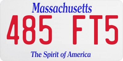 MA license plate 485FT5