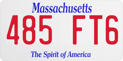 MA license plate 485FT6