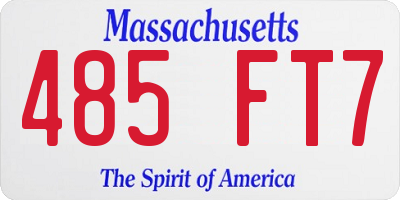 MA license plate 485FT7