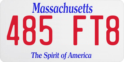 MA license plate 485FT8
