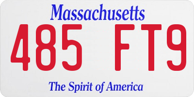 MA license plate 485FT9